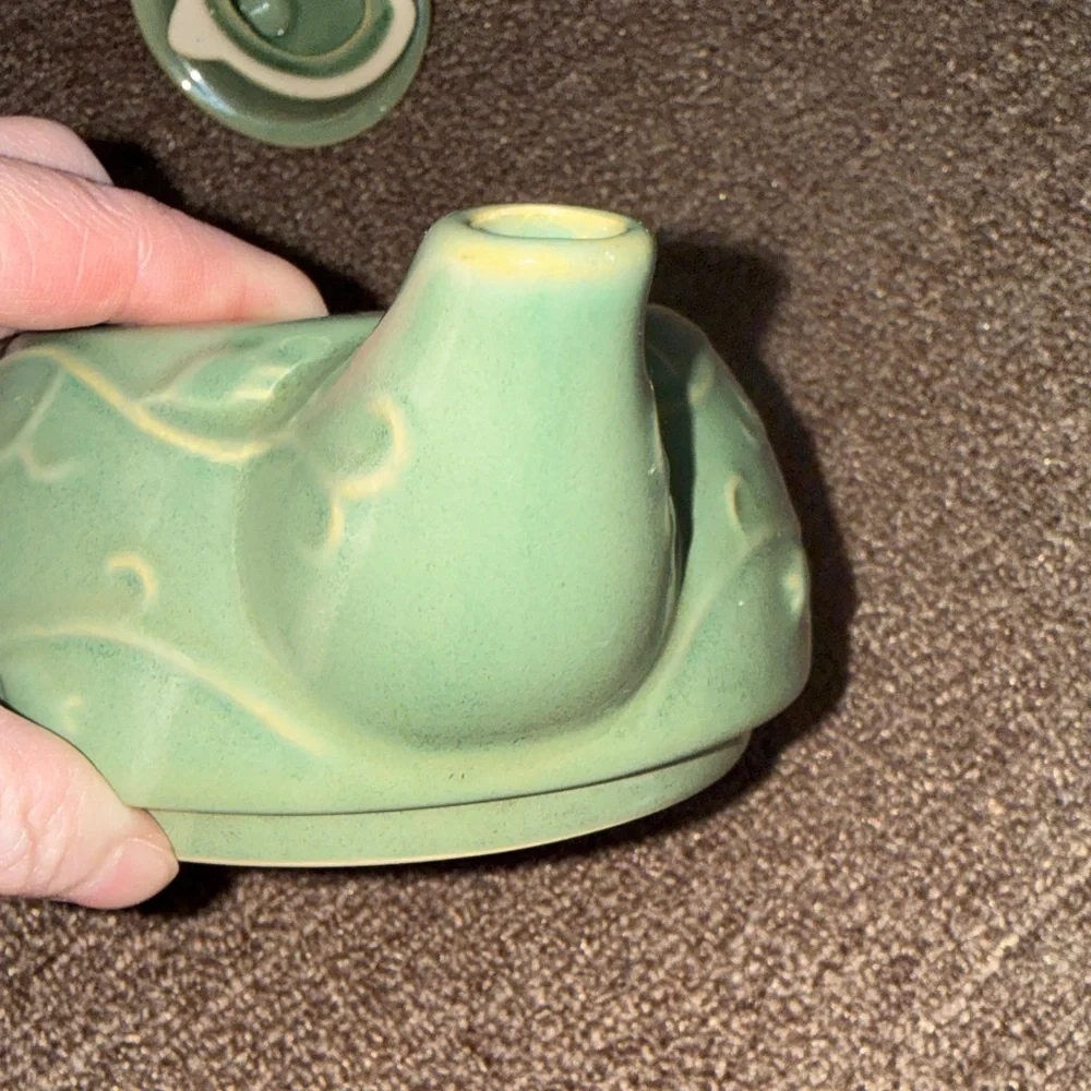Pier 1 Green Ceramic Teapot